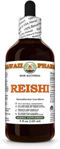 Vista 10 de Hawaii Pharm Reishi Extracto sin alcohol, glicerita para apoyo inmunológico, promueve la vitalidad, mejora la memoria y la función cognitiva, apoyo