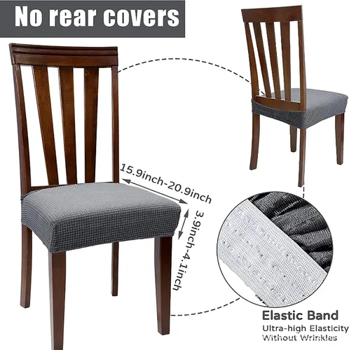 Vista 3 de Fundas para sillas de comedor, fundas lavables para sillas de comedor, fundas elásticas para sillas de comedor, fundas de asiento elásticas
