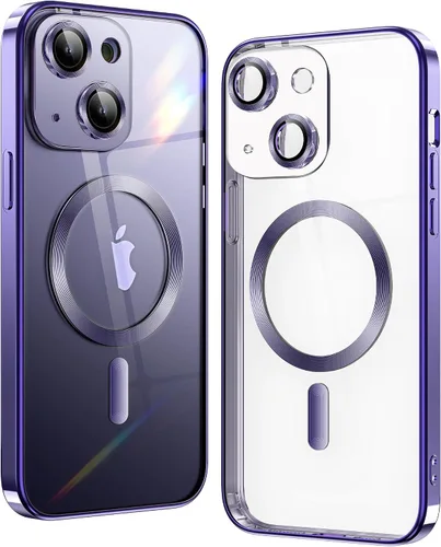 Vista 28 de Matallic - Funda transparente brillante para iPhone 11, compatible con Magsafe con protección completa de cámara chapada