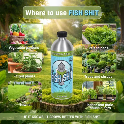Vista 4 de Fish Head Farms - Acondicionador líquido orgánico de suelo, 1 litro, biología viva para plantas de interior y exterior, crecimiento de raíces