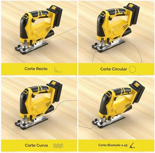 Vista 5 de Sierra de calar inalámbrica compatible con batería Dewalt de 20 V Max (sin batería), sin escobillas, velocidad variable, cortes biselados de 45°, 3