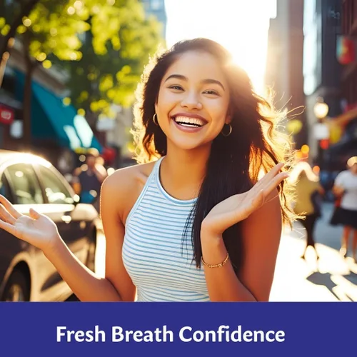 Vista 4 de Luv Biotics Frescura sobre la marcha con sabores naturales de menta, cereza y limón, probióticos y xilitol promueven buenas bacterias para un