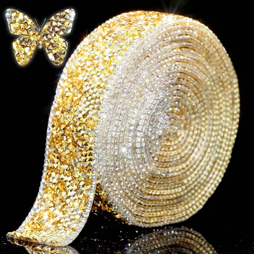 Vista 16 de Locacrystal Cinta de diamantes de imitación de resina con cristales brillantes, autoadhesiva, para planchar, para manualidades, automóviles Negro