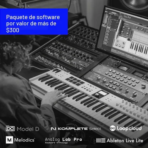 Vista 4 de Arturia KeyLab Essential mk3 Controlador MIDI USB, 49 teclas, aguamarina