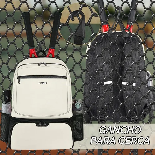 Vista 6 de Ytonet Mochila de tenis para mujeres y hombres, 2 raquetas