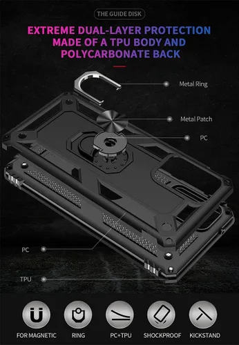 Vista 6 de ADDIT Funda A52 para Samsung Galaxy A52, con anillo de soporte, soporte ajustable, grado militar, protección resistente, a prueba de golpes