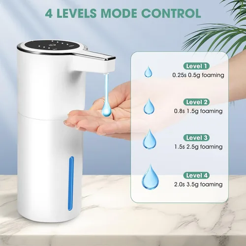 Vista 10 de Paquete de 4 dispensadores automáticos de jabón líquido sin contacto, dispensador de jabón líquido con sensor inteligente de 13.5 onzas, recargable