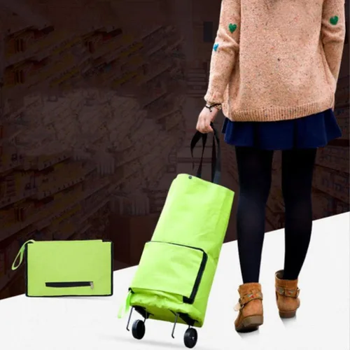 Vista 6 de Carrito de compras plegable con ruedas, carrito de comestibles plegable sobre ruedas, carrito de compras, bolsa de compras extensible con ruedas