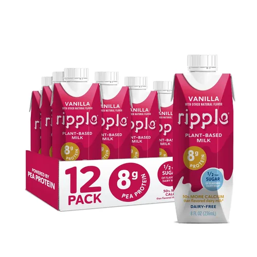 Vista 4 de Ripple Leche no láctea de 8 onzas, chocolate (paquete de 12) y Ripple 8oz leche no láctea, vainilla (paquete de 12) y Ripple 8oz leche no láctea