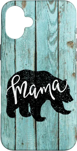 Vista 23 de Turquoise Woodgrain Rustic Farmhouse Shiplap Wood Mama Bear Case for iPhone 17