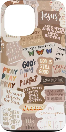 Vista 24 de Funda estética para iPhone 17 con frases positivas con versículos bíblicos cristianos