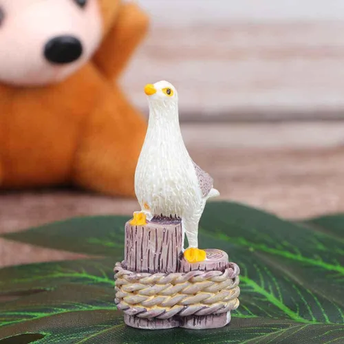 Vista 3 de Garneck 18 piezas de figura de jardín de hadas, miniaturas de gaviota, miniaturas de gaviota, adornos de gaviota, adornos de césped, decoración