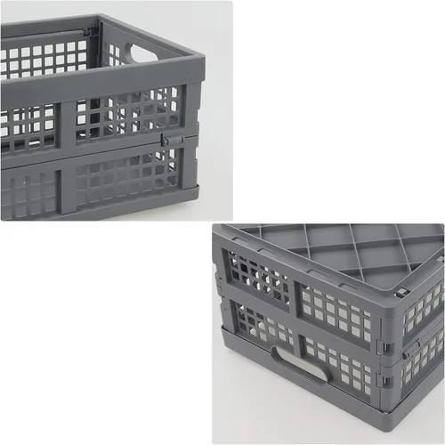Vista 4 de 3 paquetes de cajas plegables de plástico, contenedor plegable, cajas plegables de 15 L