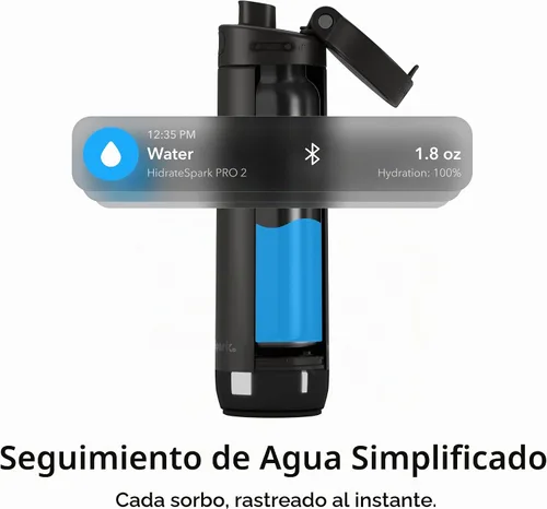 Vista 6 de Hidrate Spark PRO 2 – Botella inteligente con recordatorios de bebidas y seguimiento de agua, gran regalo de vacaciones para resoluciones de año