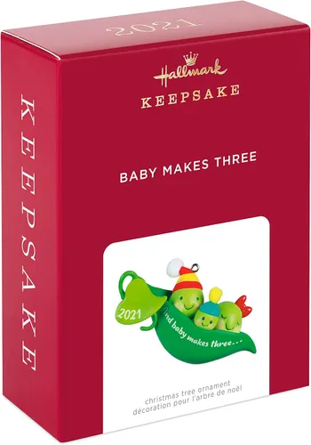 Vista 3 de Hallmark Keepsake Adorno de Navidad, año 2021, bebé hace tres guisantes