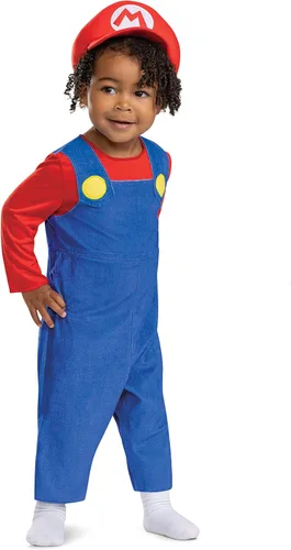 Vista 3 de Disfraz de Mario infantil, traje oficial de Super Mario Bros para bebés
