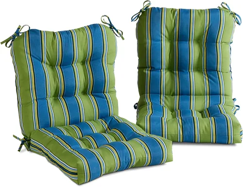 Vista 22 de Greendale Home Fashions Juego de 2 cojines de asiento y respaldo para exteriores, diseño Adobe Stripe 2