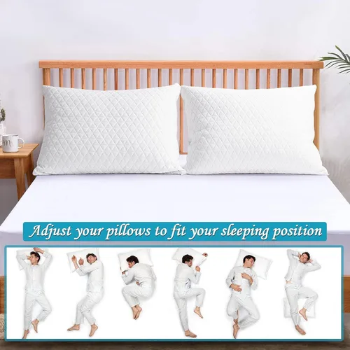 Vista 7 de KEYOOHOME Almohadas de espuma viscoelástica trituradas para dormir, juego de 2 almohadas de cama de tamaño estándar, ajustables, buenas para dormir