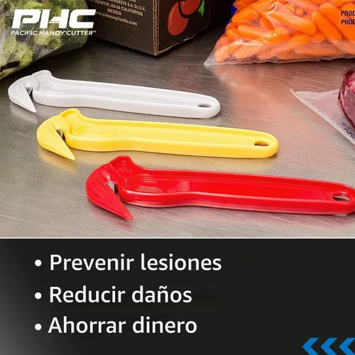 Vista 5 de Pacific Handy Cutter Cortador de película desechable Cortador de caja de seguridad para alimentos certificado NSF y divisor de cinta sin cuchillas