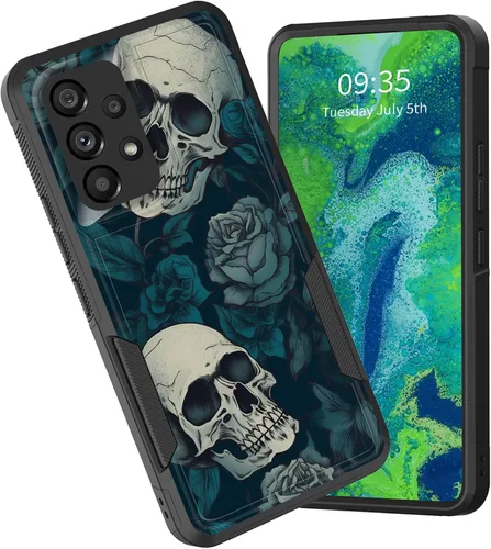 Vista 48 de Funda protectora para Galaxy A13 5G, doble capa híbrida resistente a prueba de golpes, policarbonato duro, silicona suave, TPU, funda protectora