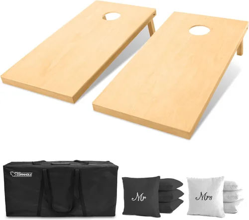 Vista 14 de GoSports 4 ft x 2 ft Regulation Size Wooden Cornhole Boards Set with Natural Wood Stain Finish - Includes Carrying Case