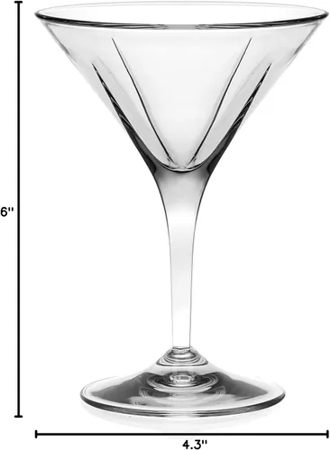 Vista 5 de Barski Martini – Vasos – Classic Clear – Juego de 6 – Tallos fabricados en Europa – 5 oz.