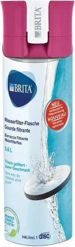 Vista 3 de BRITA Fill and Go Vital - Botella de filtro de agua, color rosa, paquete de 1