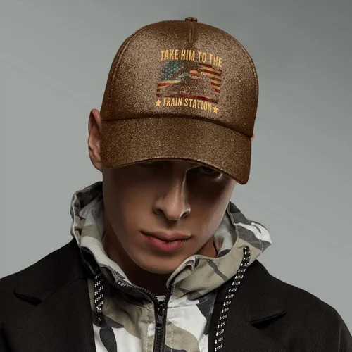 Vista 6 de Dad Hats Take Him to The Train Station Baseball Cap, Vintage Dad Hats for Women