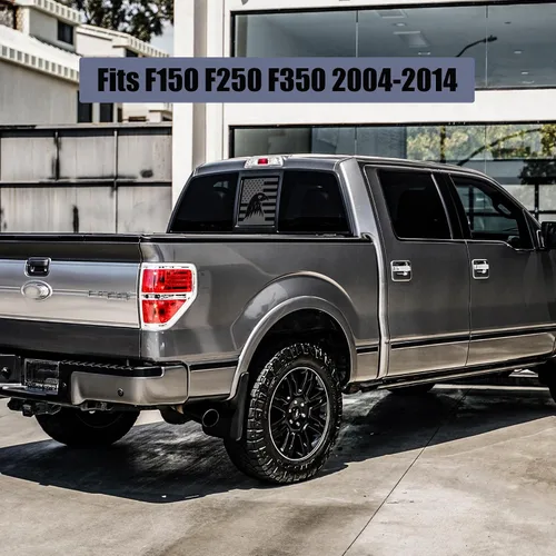 Vista 6 de Adhesivo de vinilo para Ford F150 F250 F350 2004-2014 trasero medio trasero trasero corredera bandera estadounidense águilas negras mate