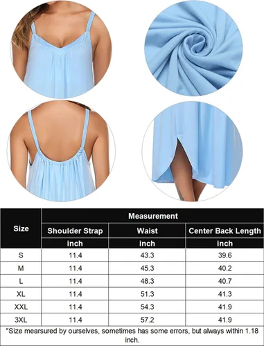 Vista 6 de Ekouaer Camisones largos suaves sin mangas para mujer