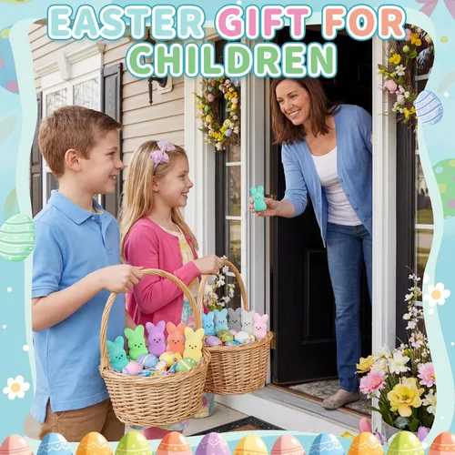 Vista 3 de Relleno de cesta de Pascua para niños, rellenos de huevos de Pascua, juguetes de conejo, regalos de Pascua para niños, recuerdos de fiesta para 12
