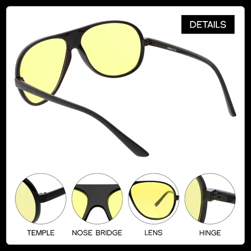 Vista 3 de zeroUV Gafas de sol estilo aviador retro de los años 70 para hombres y mujeres, gafas bloqueadoras azules UV400 vintage de 2.402 in
