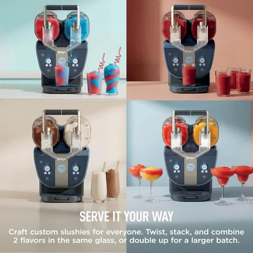 Vista 6 de Ninja SLUSHi Twist - Máquina inteligente de bebidas congeladas con doble Azul