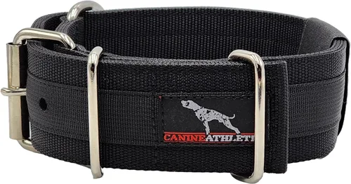 Vista 7 de Canine Athletes 2" Pro-HD - Collar para perro de trabajo resistente de 5 capas, extra fuerte, duradero (negro/verde oliva, XXL)