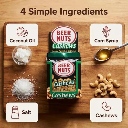 Vista 5 de BEER NUTS Anacardos - Gourmet sabroso bar y pub dulces y salados asados anacardos - Kosher, bajo en sodio, sin gluten, comida saludable para portón