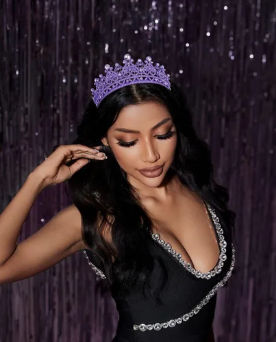 Vista 4 de TOBATOBA - Tiaras y coronas para mujer; tiara nupcial de cristal para novia; corona de reina princesa real; tocados de quinceañera para 15 años