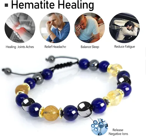 Vista 4 de Pulsera de triple protección para riqueza y abundancia, mejora la toma de decisiones y promueve la amistad, la honestidad, la compasión