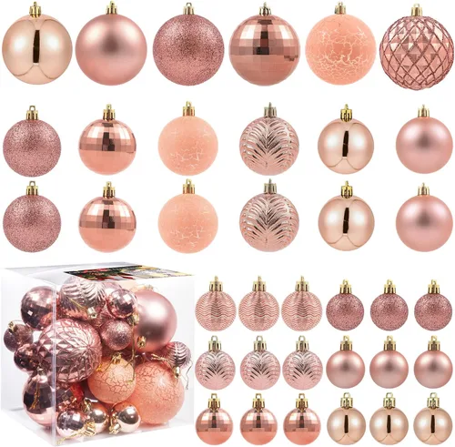 Vista 21 de LANGXUN 36 piezas de esferas de decoración de árbol de Navidad azul ácido, bolas de Navidad, decoración de Navidad 2025, adornos de Navidad