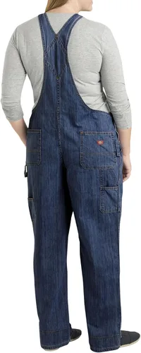 Vista 2 de Dickies Babero de mezclilla de talla grande para mujer Azul