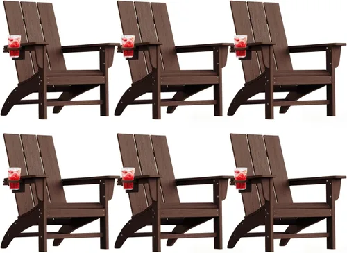 Vista 57 de Silla Adirondack moderna, sillas de patio de plástico HDPE para todo tipo de clima, silla para hoguera, sillas de césped al aire libre para terraza