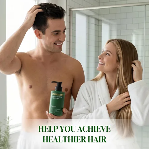 Vista 9 de Champú de biotina de romero para adelgazar el cabello, crecimiento