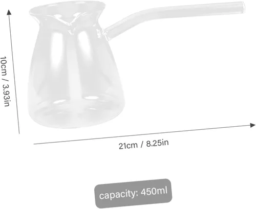 Vista 2 de Healeved Tetera de cristal elegante de la resistencia al calor del pote 15.2 fl oz de café preparado a mano para el hogar