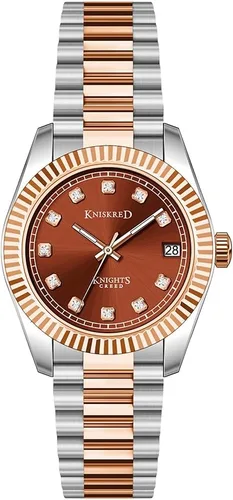 Vista 12 de Classic Dress Watch for Women Crystal Accented Dial Gold White