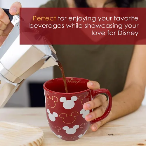 Vista 4 de Disney Mickey Mouse - Taza coleccionable con diseño de bala, color rojo, 16 onzas
