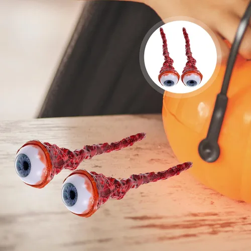 Vista 8 de TOYANDONA 2 piezas de globos oculares rasgados de látex para cabeza muerta, ojos falsos aterradores, realistas, de simulación sangrienta, accesorios