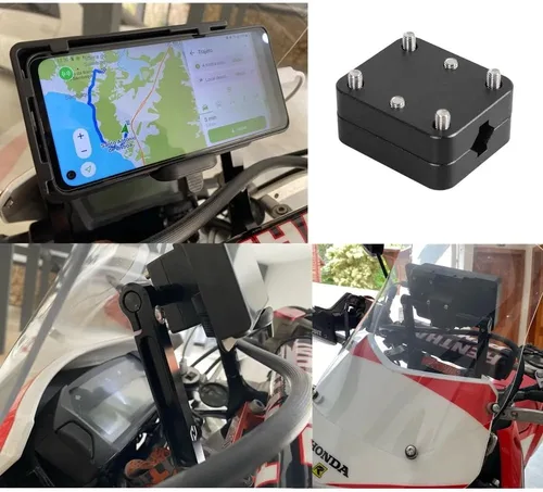 Vista 6 de Tenere 700 Navigator Holder 0.472 in/0.630 in GPS Soporte de teléfono móvil AMPS para R1200GS LC ADV R1250GS S1000XR CRF1000L F800GS (negro)