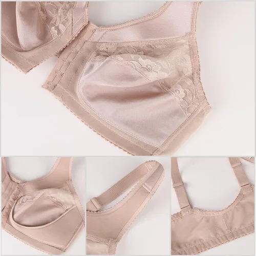 Vista 7 de HACI Brasier de figura completa para mujer, talla grande, sin forro, sin forro, brasier diario
