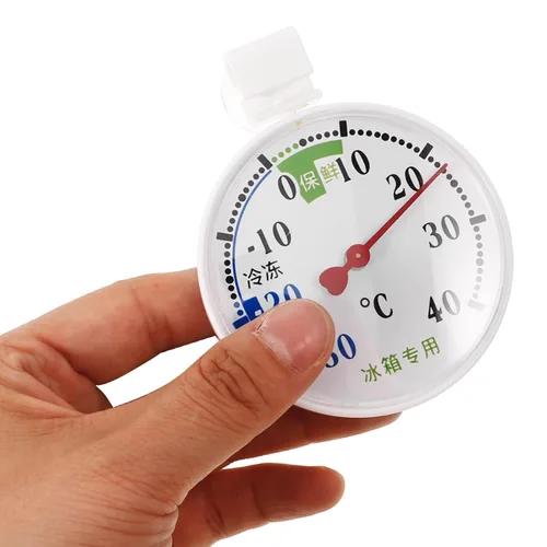 Vista 5 de Uonlytech Termómetro de esfera de alta precisión con soporte de ventosa para congelador y refrigerador, amplio rango de temperatura a medidor