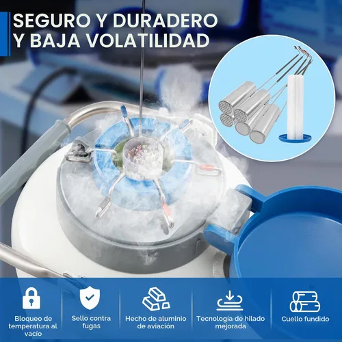 Vista 6 de CXRCY Contenedor criogénico de aleación de aluminio 3L de nitrógeno líquido (LN2) Dewar, tanque Dewar con 6 recipientes y bolsa de transporte