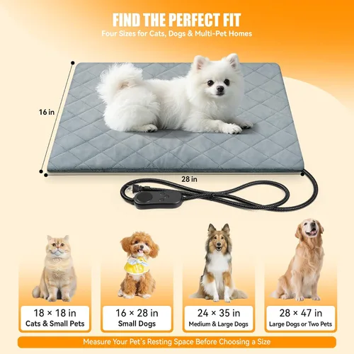 Vista 7 de Cama térmica para gatos para mascotas/perros, almohadilla térmica